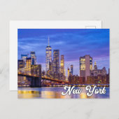 Brooklyn Bridge, Verenigde Staten Briefkaart (Voorkant / Achterkant)