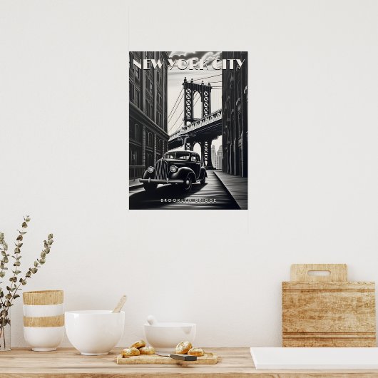Brooklyn Bridge Verenigde Staten Reizen  Kunst Poster (Keuken)
