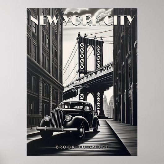 Brooklyn Bridge Verenigde Staten Reizen Kunst Poster (Voorkant)