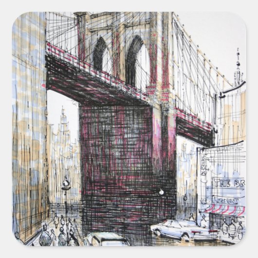 Brooklyn Bridge, Verenigde Staten Stickers (Voorkant)