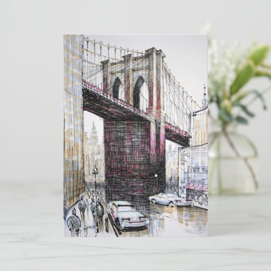 Brooklyn Bridge, Verenigde Staten van Amerika Kaart (Staand voorkant)