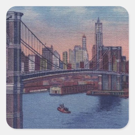 Brooklyn Bridge Vierkante Sticker (Voorkant)