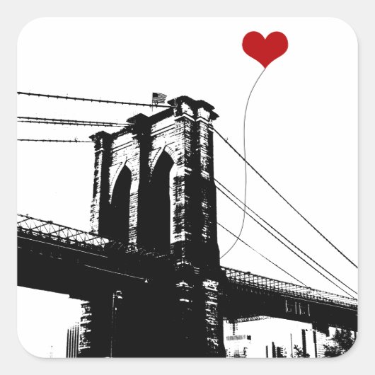 Brooklyn Bridge Vierkante Sticker (Voorkant)