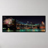 Brooklyn Bridge-vuurwerk Poster (Voorkant)