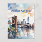 Brooklyn Bridge-Waterverf Briefkaart (Voorkant)