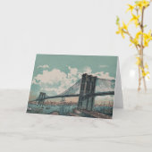 Brooklyn Bridge Wenskaart Kaart (Gele Bloem)