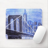 Brooklyn Bridge Winter Night Muismat (Met muis)