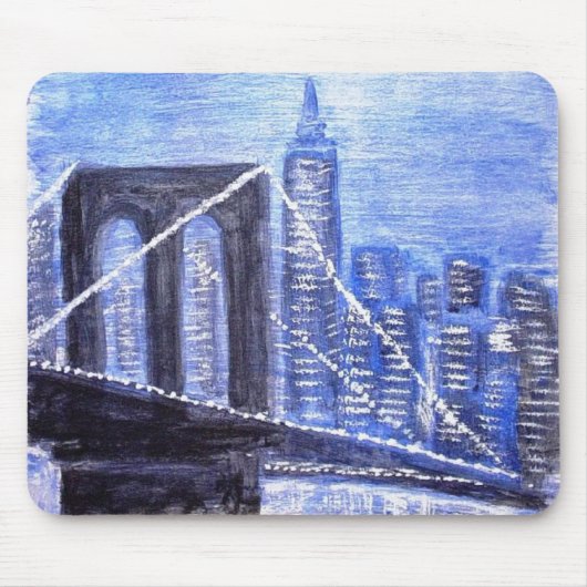Brooklyn Bridge Winter Night Muismat (Voorkant)