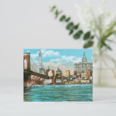 Brooklyn Bridge, Woolworth en Municipal... Briefkaart (Staand voorkant)
