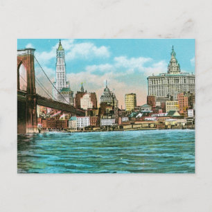 Brooklyn Bridge, Woolworth en Municipal... Briefkaart