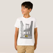 Brooklyn Bridge Yellow Taxi New York City Nyc Boys T-shirt (Voorkant volledig)