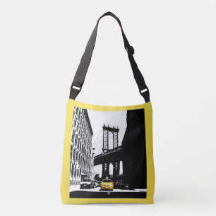 Brooklyn Bridge Yellow Taxi Nyc New York Graceful Crossbody Tas