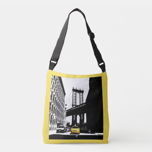 Brooklyn Bridge Yellow Taxi Nyc New York Graceful Crossbody Tas (Voorkant)