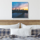 Brooklyn Bridge Zonsondergang Canvas Muurkunst - N Afdruk (Insitu (Slaapkamer))