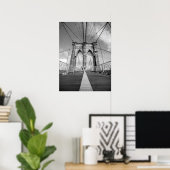 Brooklyn Bridge Zwart-wit Architectonisch Poster (Thuiskantoor)