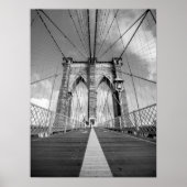 Brooklyn Bridge Zwart-wit Architectonisch Poster (Voorkant)