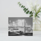 Brooklyn Bridge zwart-wit Briefkaart (Staand voorkant)