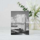 Brooklyn Bridge zwart-wit Briefkaart (Staand voorkant)