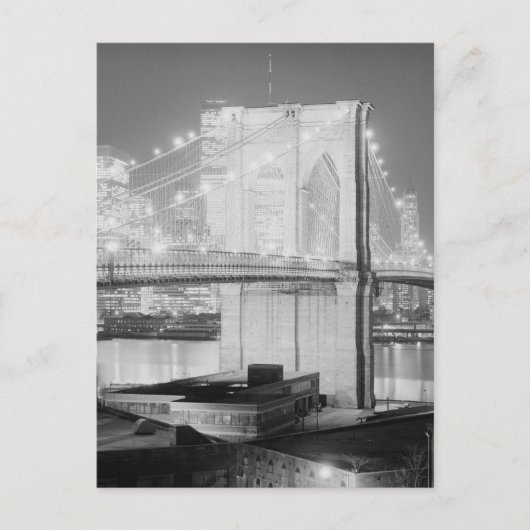 Brooklyn Bridge zwart-wit Briefkaart (Voorkant)