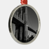 Brooklyn Bridge, zwart/wit Metalen Ornament (Rechts)