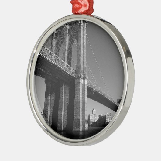 Brooklyn Bridge, zwart/wit Metalen Ornament (Links)