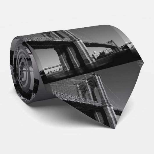 Brooklyn Bridge, zwart/wit Stropdas (Opgerold)