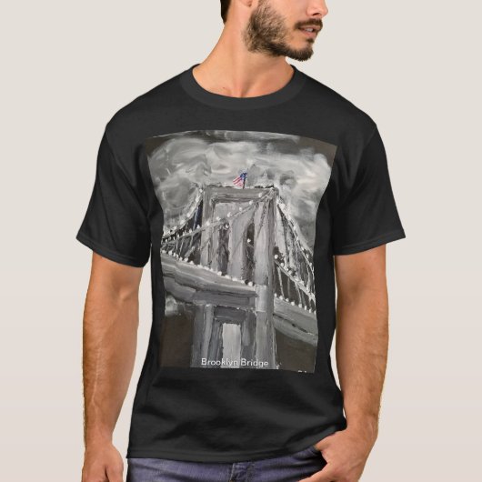 Brooklyn Bridge, zwart-wit T-shirt (Voorkant)