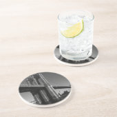 Brooklyn Bridge, zwart/wit Zandsteen Onderzetter (Zijkant)