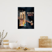 Brooklyn brug bij nacht in dumbo poster (Keuken)