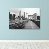 Brooklyn brug zwart-wit canvas afdruk (Insitu (Houten vloer))