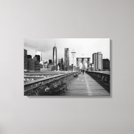 Brooklyn brug zwart-wit canvas afdruk