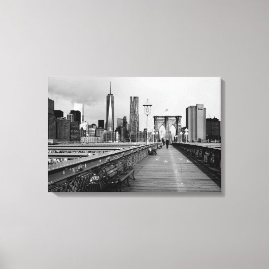 Brooklyn brug zwart-wit canvas afdruk (Voorkant)
