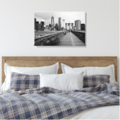 Brooklyn brug zwart-wit canvas afdruk (Insitu (Slaapkamer))