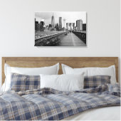 Brooklyn brug zwart-wit canvas afdruk (Insitu (Slaapkamer))