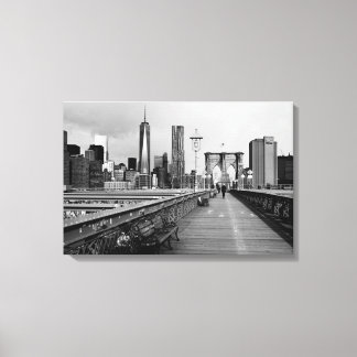 Brooklyn brug zwart-wit canvas afdruk