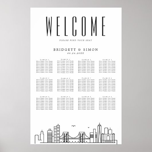 Brooklyn Bruiloft | 12 Tabel Zitkaarten Poster (Voorkant)