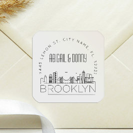 Brooklyn Bruiloft | Afdichting van vooraf geadress Vierkante Sticker