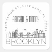 Brooklyn Bruiloft | Afdichting van vooraf geadress Vierkante Sticker (Voorkant)