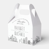 Brooklyn Bruiloft | City Skyline Bedankdoosjes (Voorkant Zijde)