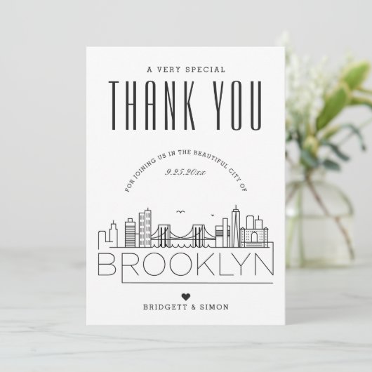 Brooklyn Bruiloft | Dank u + fotokaart Kaart (Staand voorkant)