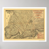 Brooklyn City Railroad Map 1874 Poster (Voorkant)