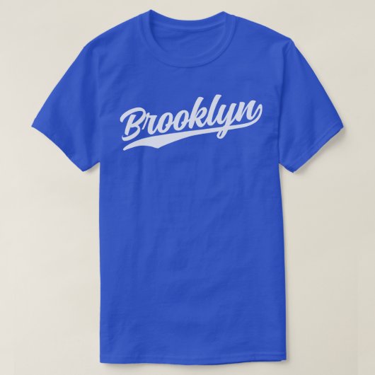 Brooklyn Cursive White T-shirt (Design voorkant)