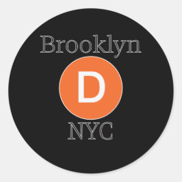 Brooklyn D Train Ronde Sticker
