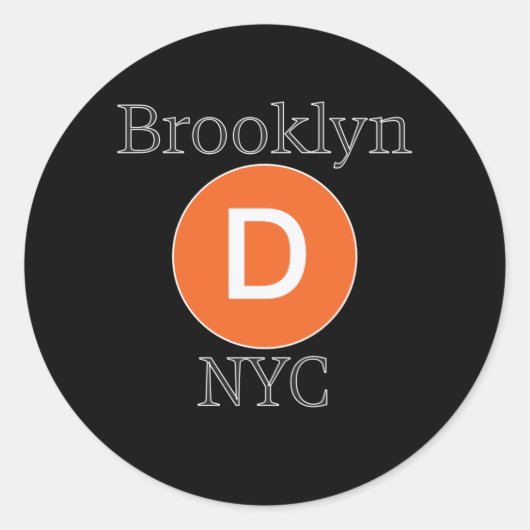 Brooklyn D Train Ronde Sticker (Voorkant)