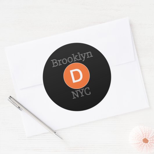 Brooklyn D Train Ronde Sticker (Envelop)