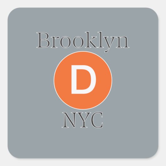 Brooklyn D Train Vierkante Sticker (Voorkant)