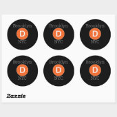 Brooklyn D Trein Ronde Sticker (Vel)