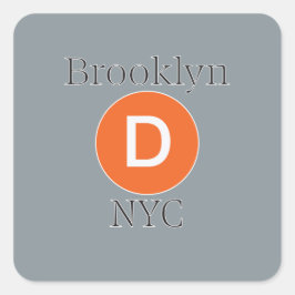 Brooklyn D Trein Vierkante Sticker