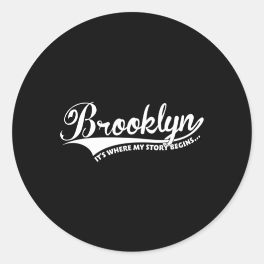 Brooklyn, daar begint mijn verhaal ronde sticker (Voorkant)