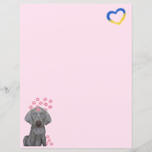 Brooklyn De Hond Kisses 8.5 x 11 Stationery (Voorkant)
